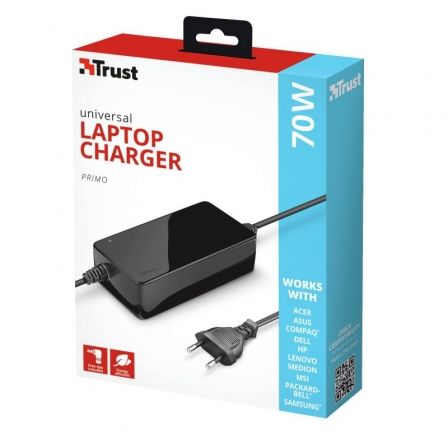 Trust Cargador Universal Primo 70W 19V con 6 Conectores Trust Cargador Universal Primo 70W 19V con 6 Conectores